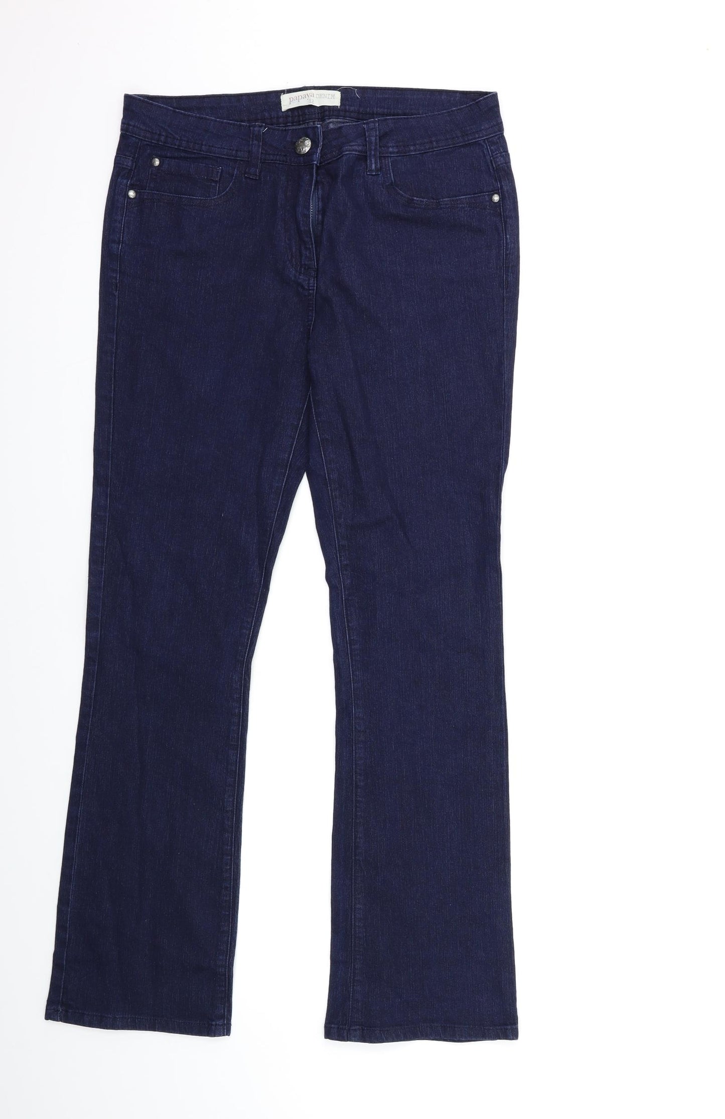 Papaya Womens Blue  Denim Flared Jeans Size 12 L31 in