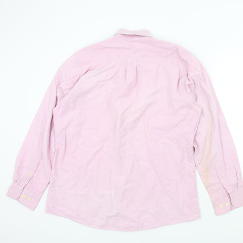st bernard Mens Pink Colourblock   Button-Up Size 16