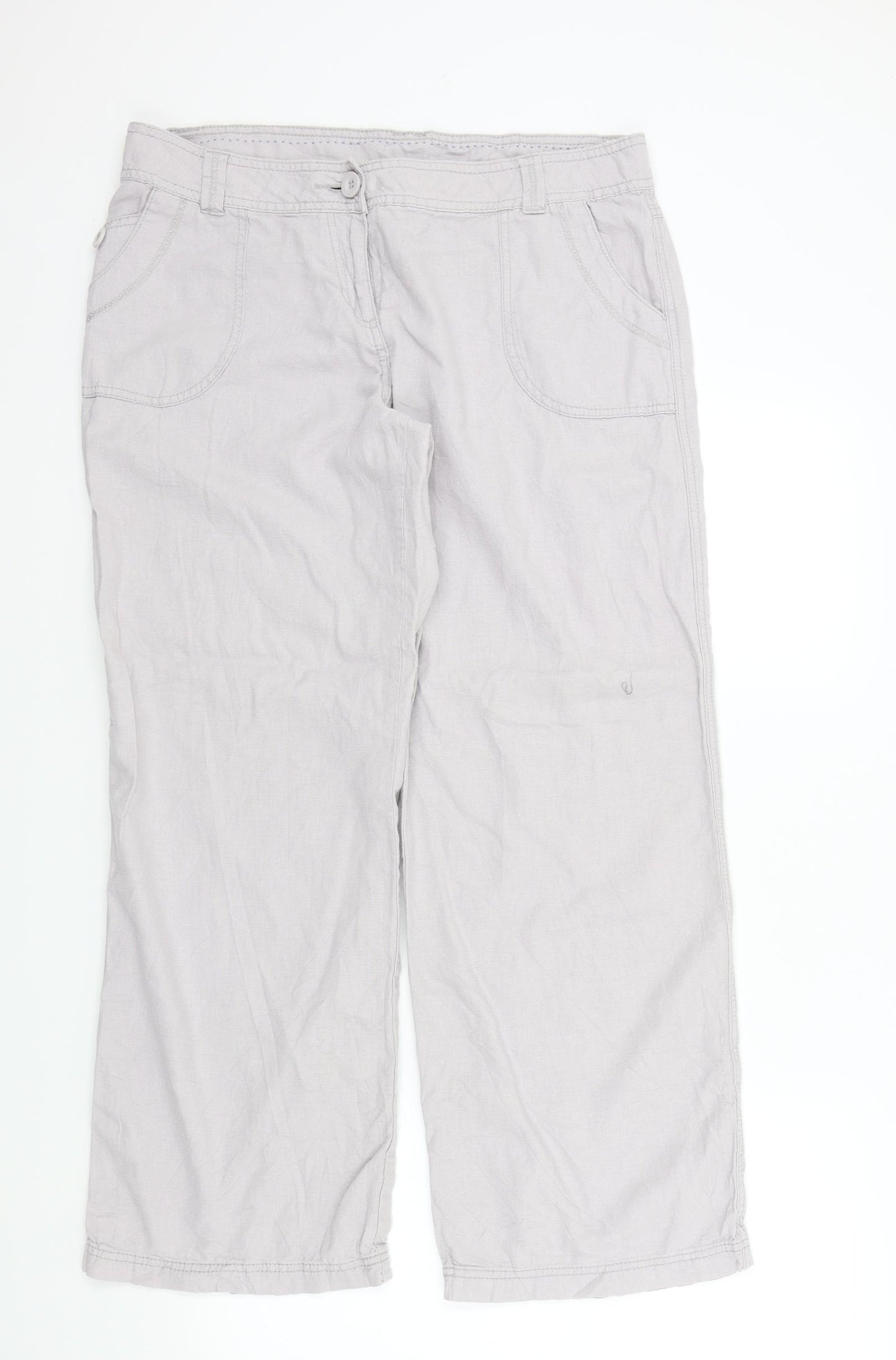 M&S Womens Beige   Trousers  Size 16 L28 in