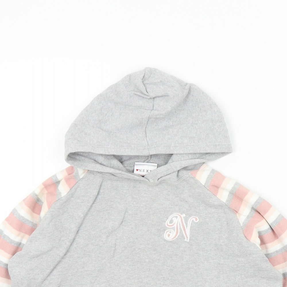 NEXT Girls Grey Colourblock  Pullover Jumper Size 10 Years
