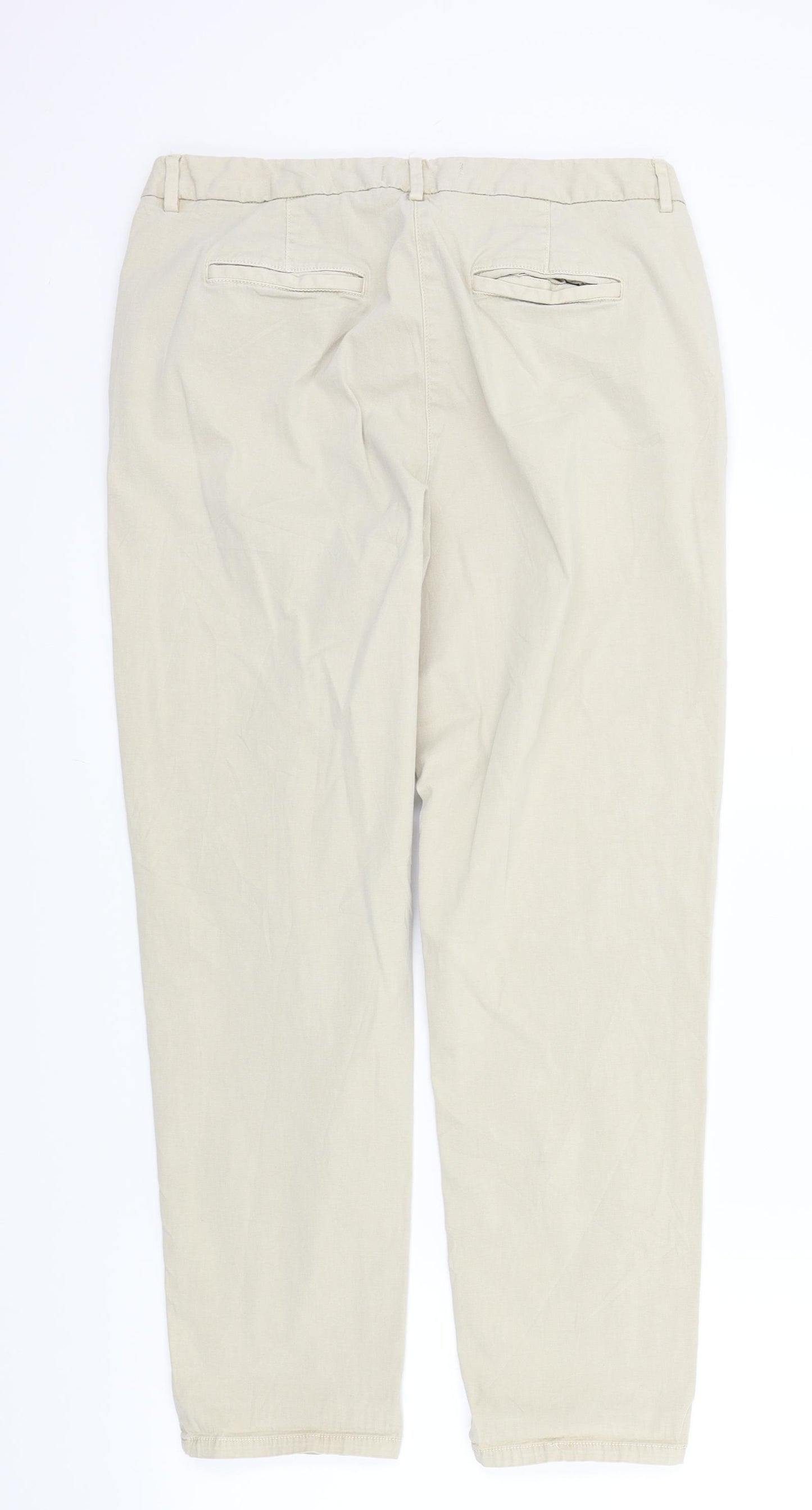 M&S Womens Beige   Trousers  Size 14 L28 in