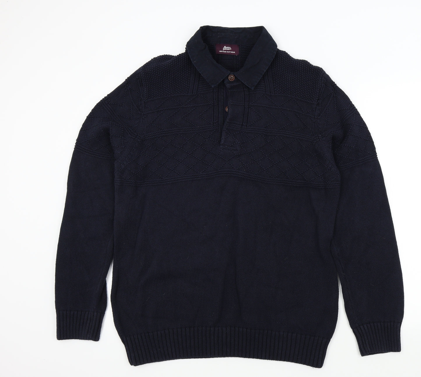 M&S Mens Blue   Pullover Jumper Size XL