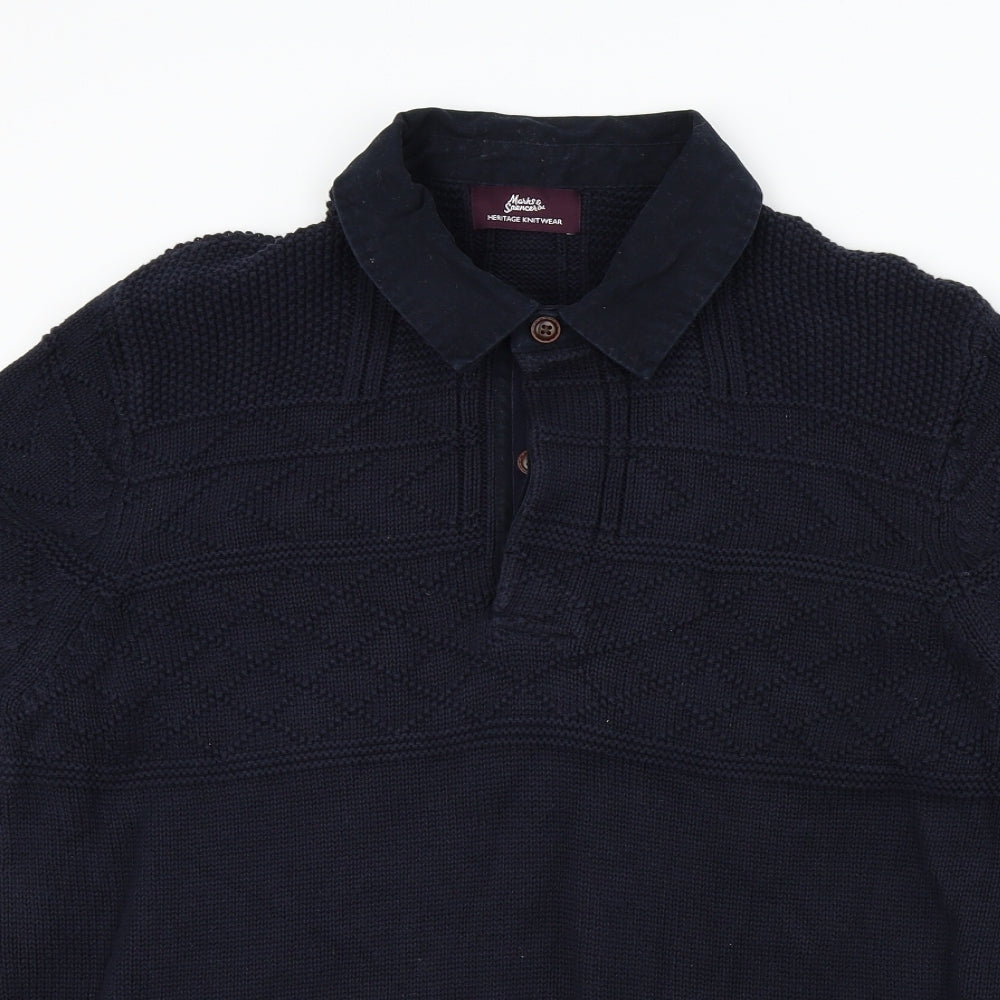 M&S Mens Blue   Pullover Jumper Size XL