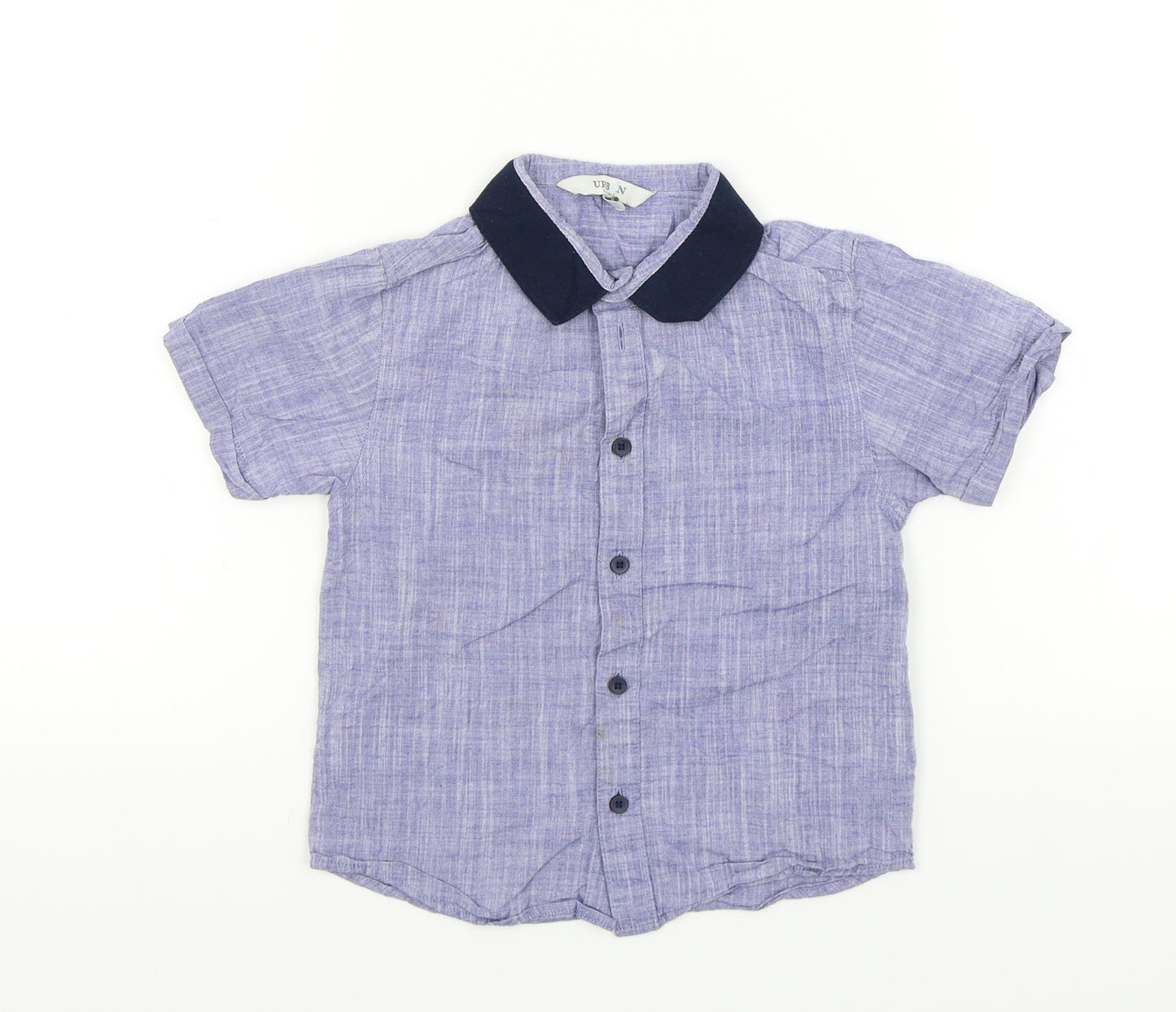 Urban Boys Blue Colourblock  Basic Button-Up Size 4 Years