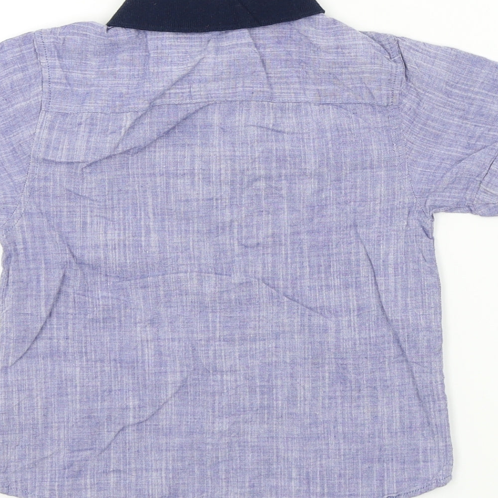 Urban Boys Blue Colourblock  Basic Button-Up Size 4 Years