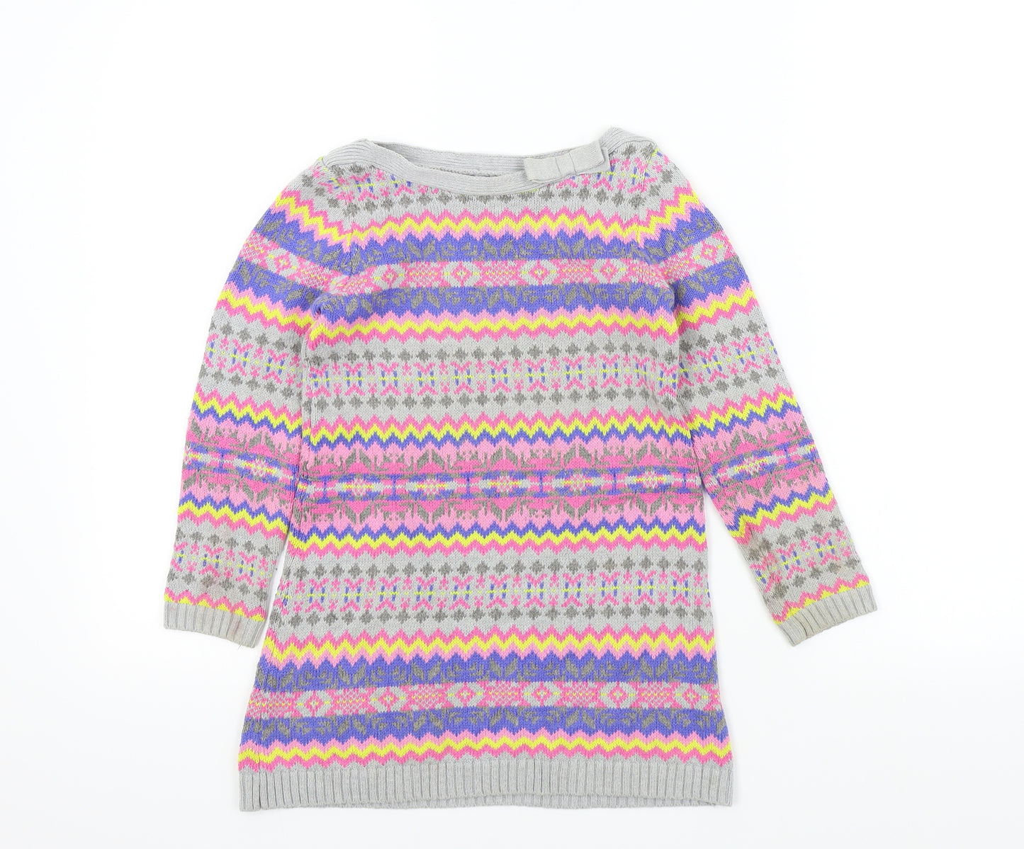 Nula Bug Girls Multicoloured Geometric  Jumper Dress  Size 5 Years