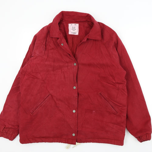 Pull&Bear Mens Red   Overcoat Jacket Size S