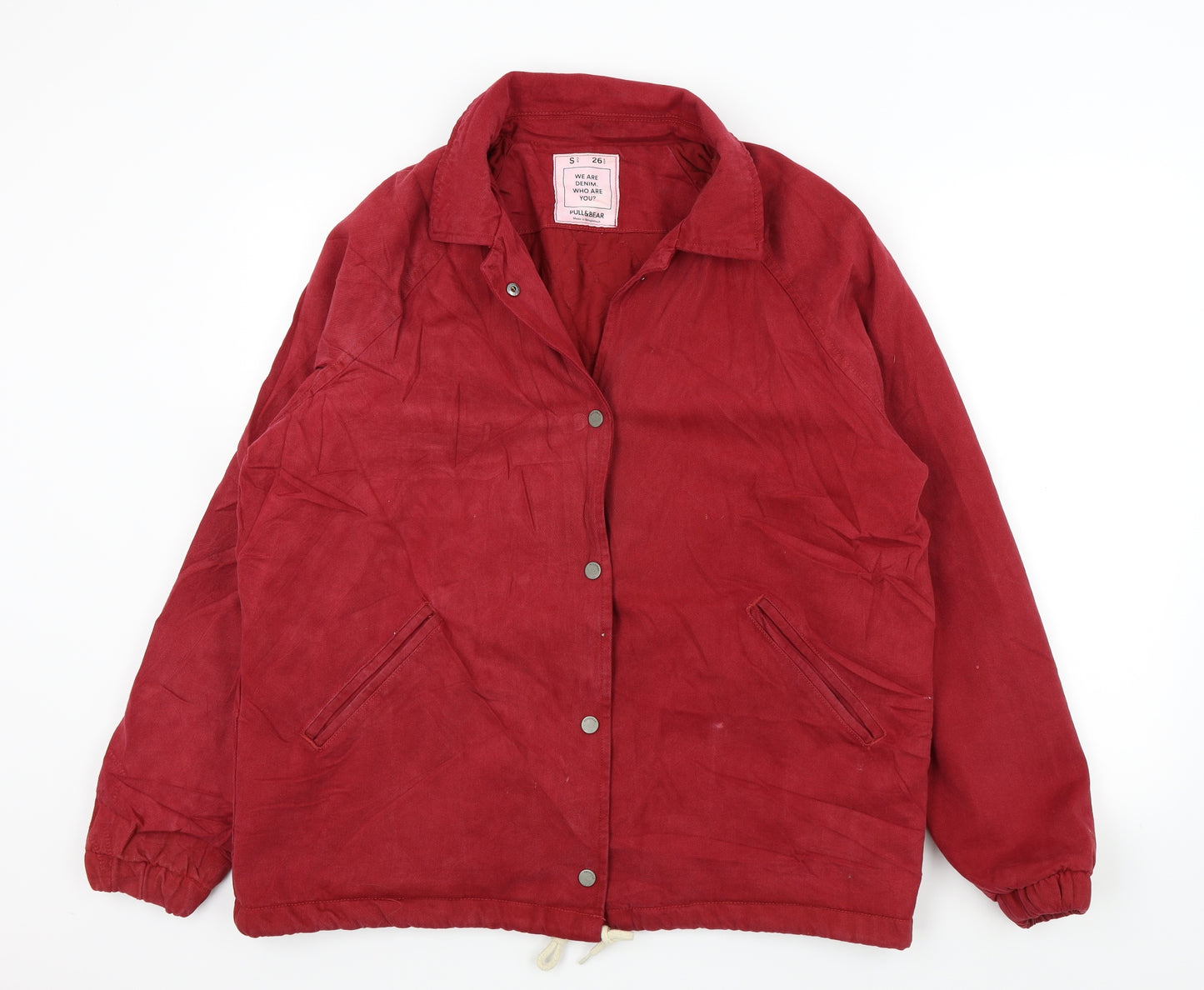 Pull&Bear Mens Red   Overcoat Jacket Size S