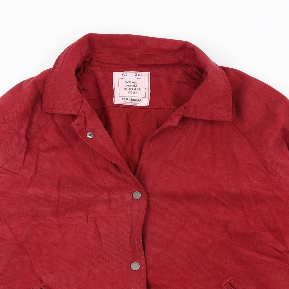 Pull&Bear Mens Red   Overcoat Jacket Size S