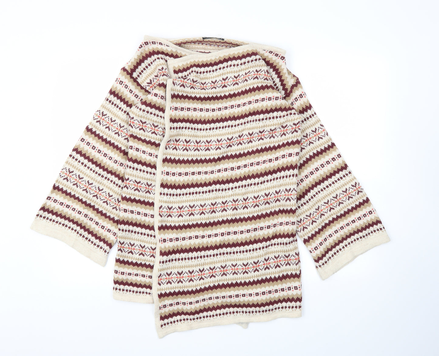 Primark Womens Red Argyle/Diamond  Cardigan Jumper Size 10