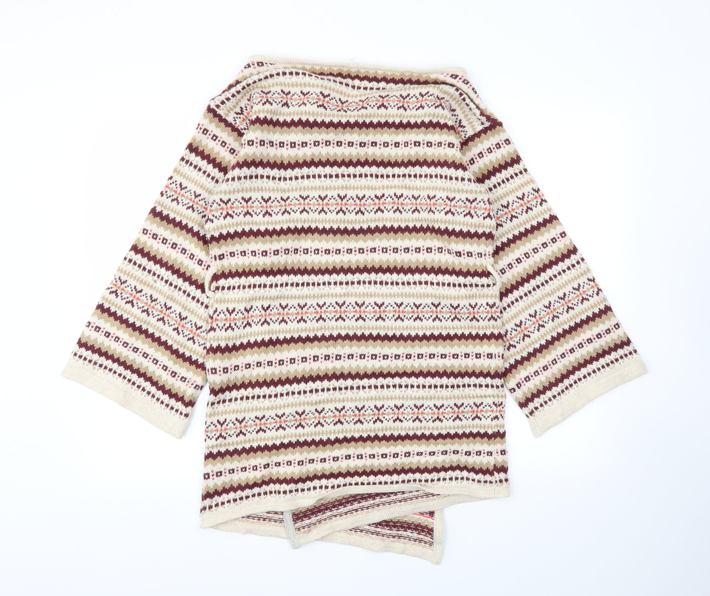 Primark Womens Red Argyle/Diamond  Cardigan Jumper Size 10