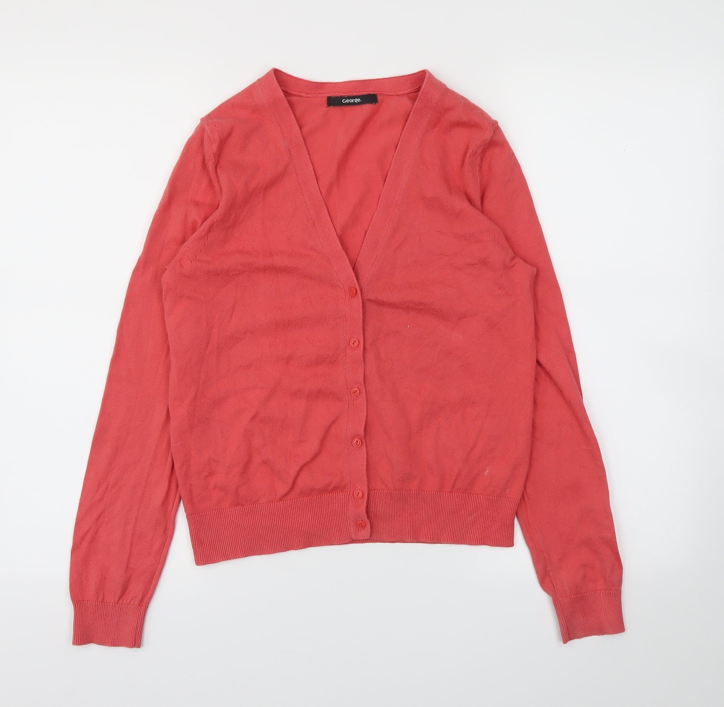 George Womens Red   Cardigan Jumper Size 10