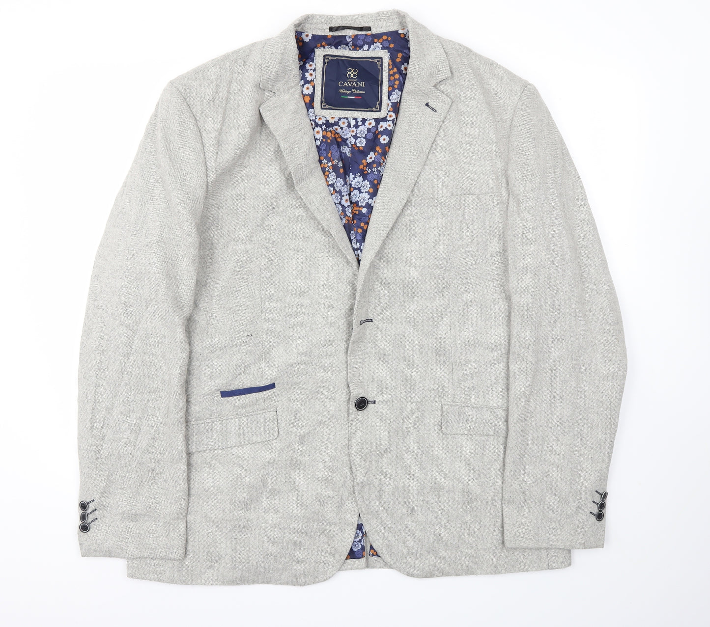 Cavani Mens Grey   Jacket Blazer Size 50  - missing button