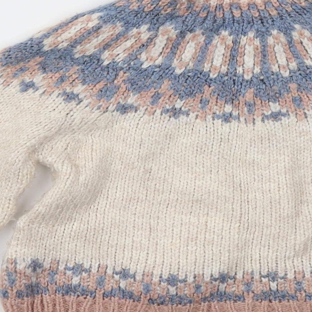 Zara Girls Pink Argyle/Diamond  Pullover Sweatshirt Size 2-3 Years