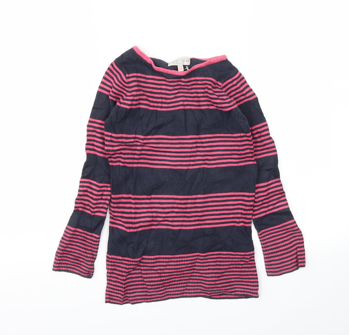 Indigo Girls Pink Striped  Jumper Dress  Size 5-6 Years
