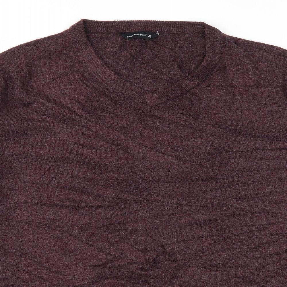 Cedar Wood State Mens Red   Pullover Sweatshirt Size XL