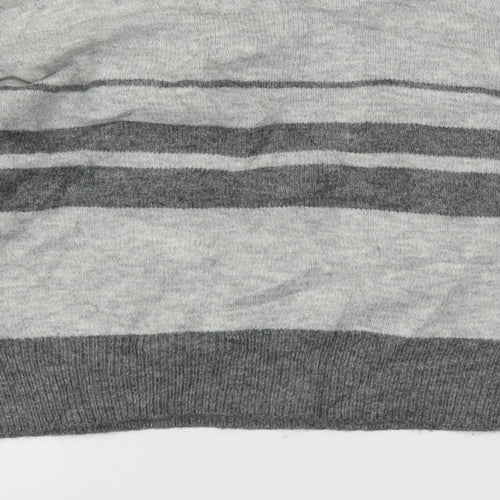 TOPSHOP  Womens Grey Striped  Pullover Jumper Size 8
