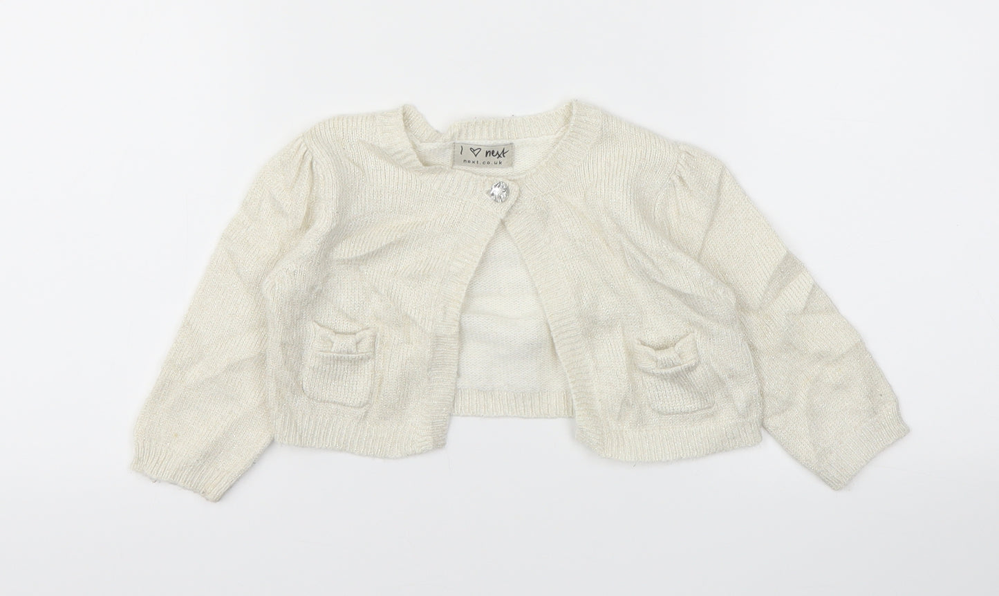 NEXT Girls Ivory   Cardigan Jumper Size 12-18 Months