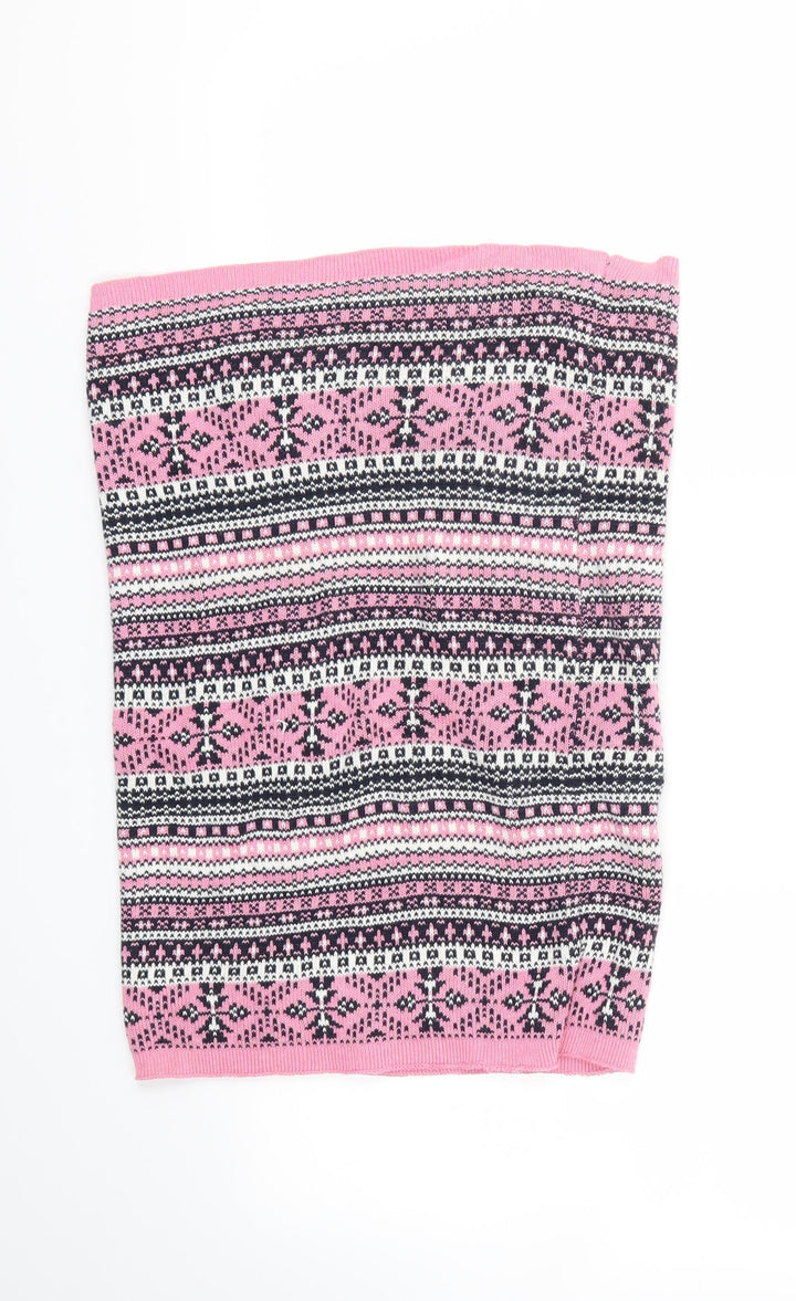 Preworn Womens Pink Argyle/Diamond   Shawl/Wrap