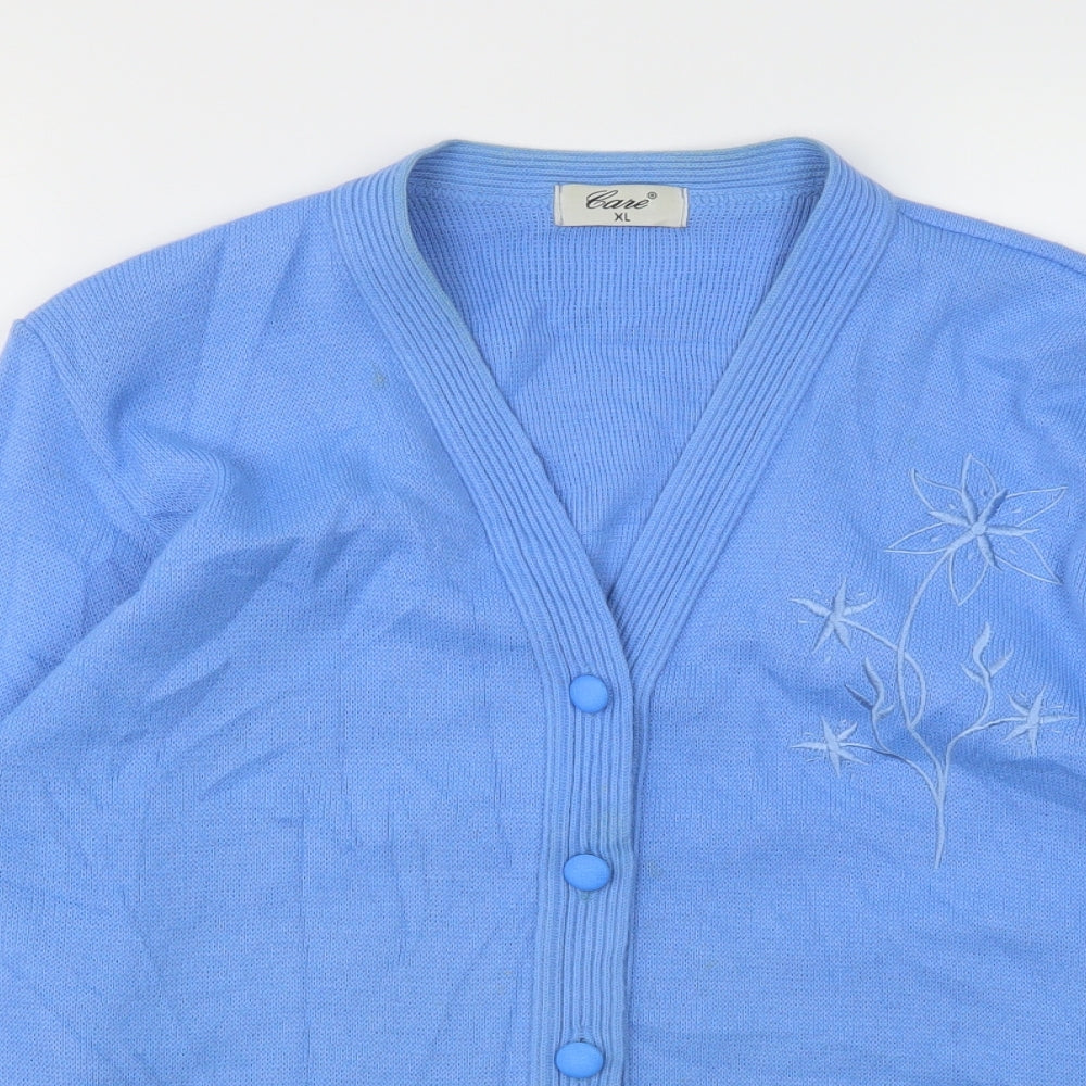 CARE Womens Blue   Cardigan Jumper Size XL