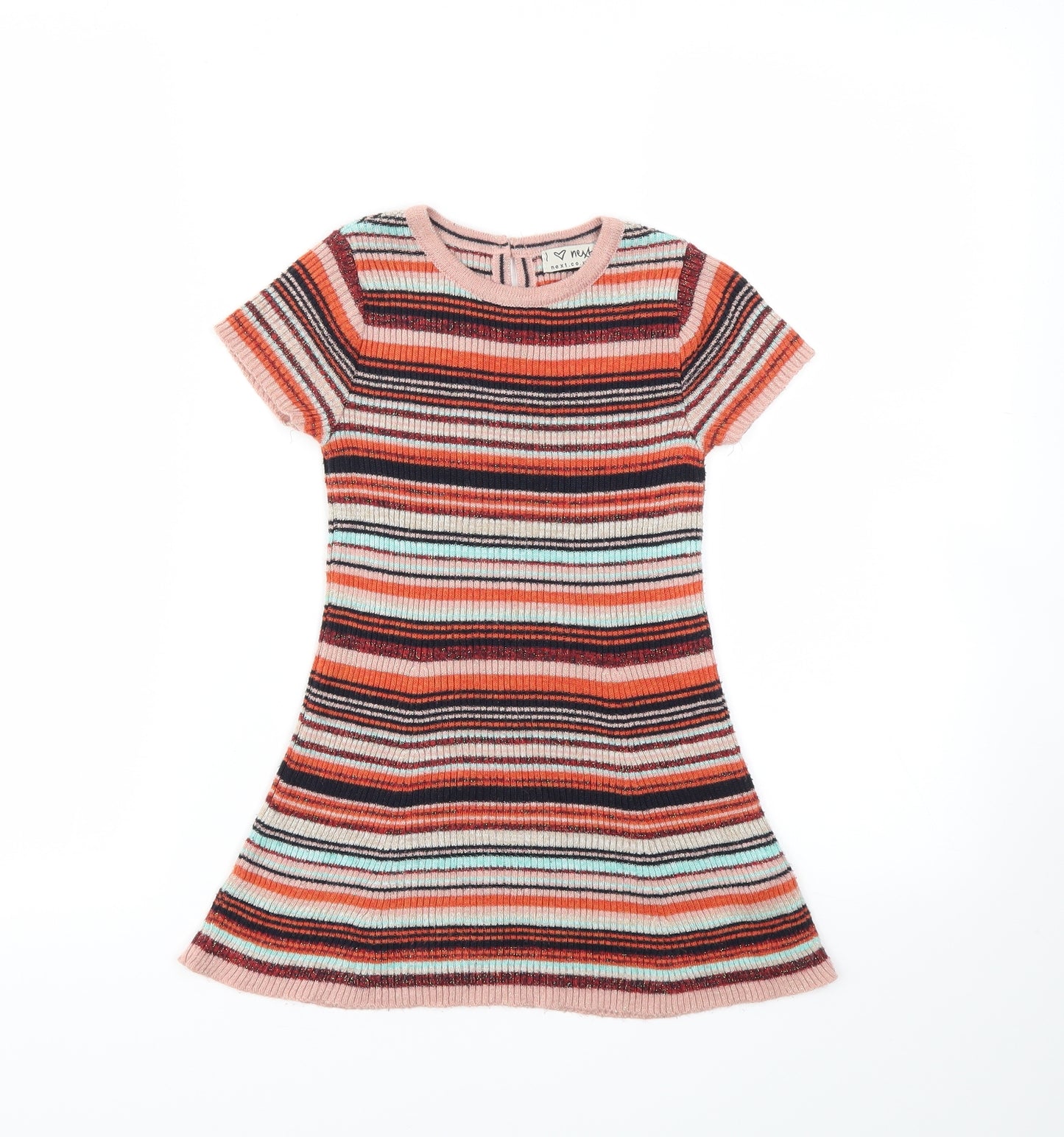 NEXT Girls Red Striped  Jumper Dress  Size 2-3 Years