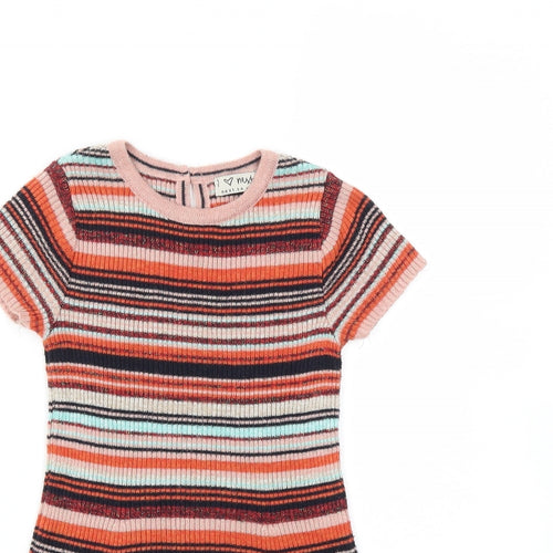 NEXT Girls Red Striped  Jumper Dress  Size 2-3 Years