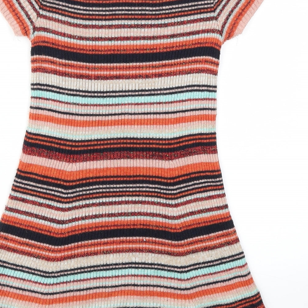 NEXT Girls Red Striped  Jumper Dress  Size 2-3 Years