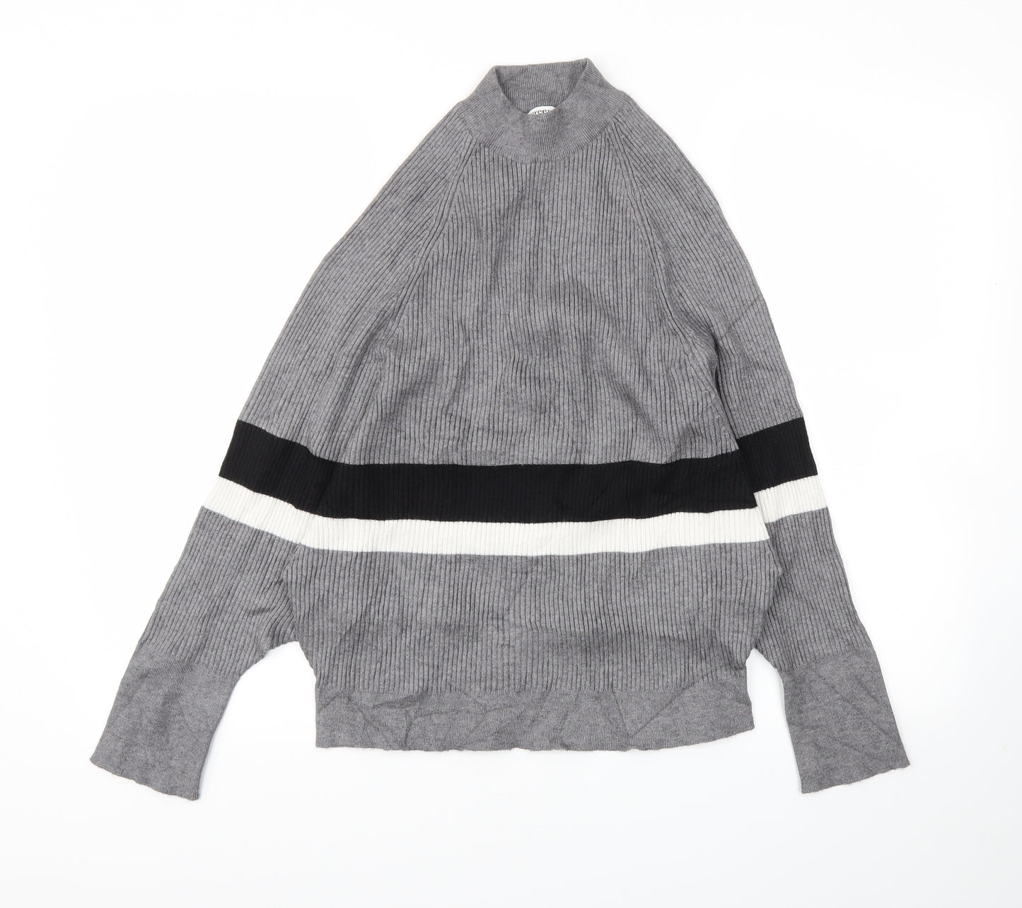 SWEEWE Womens Grey Striped  Pullover Jumper Size M