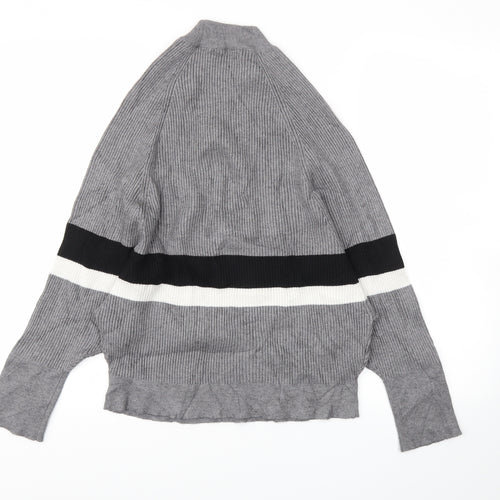 SWEEWE Womens Grey Striped  Pullover Jumper Size M