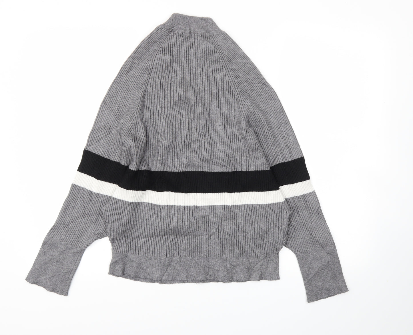 SWEEWE Womens Grey Striped  Pullover Jumper Size M