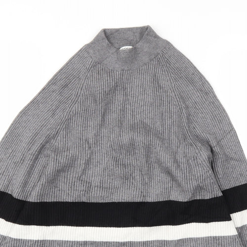 SWEEWE Womens Grey Striped  Pullover Jumper Size M