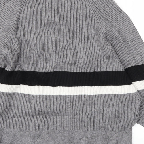 SWEEWE Womens Grey Striped  Pullover Jumper Size M
