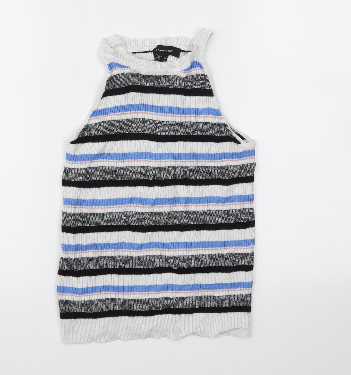 Primark Womens Blue Striped  Basic T-Shirt Size 8