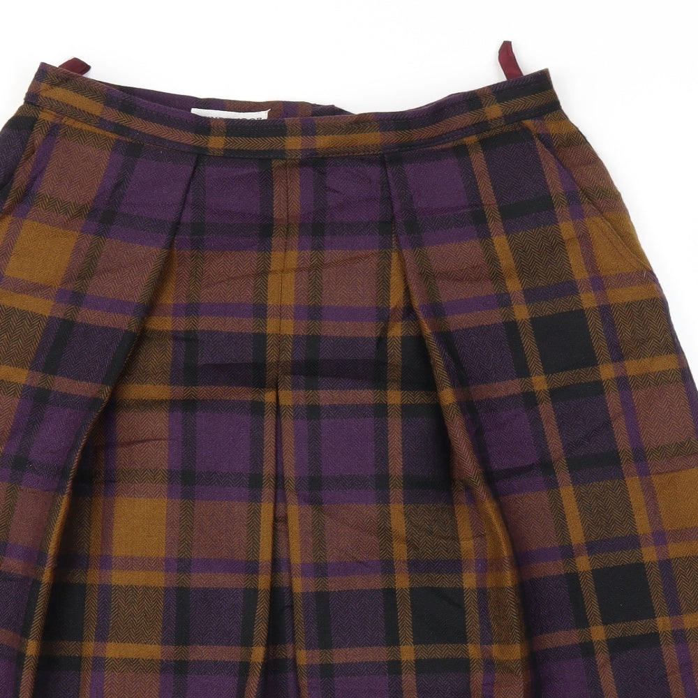Windsmoor Womens Brown Check  Flare Skirt Size 16