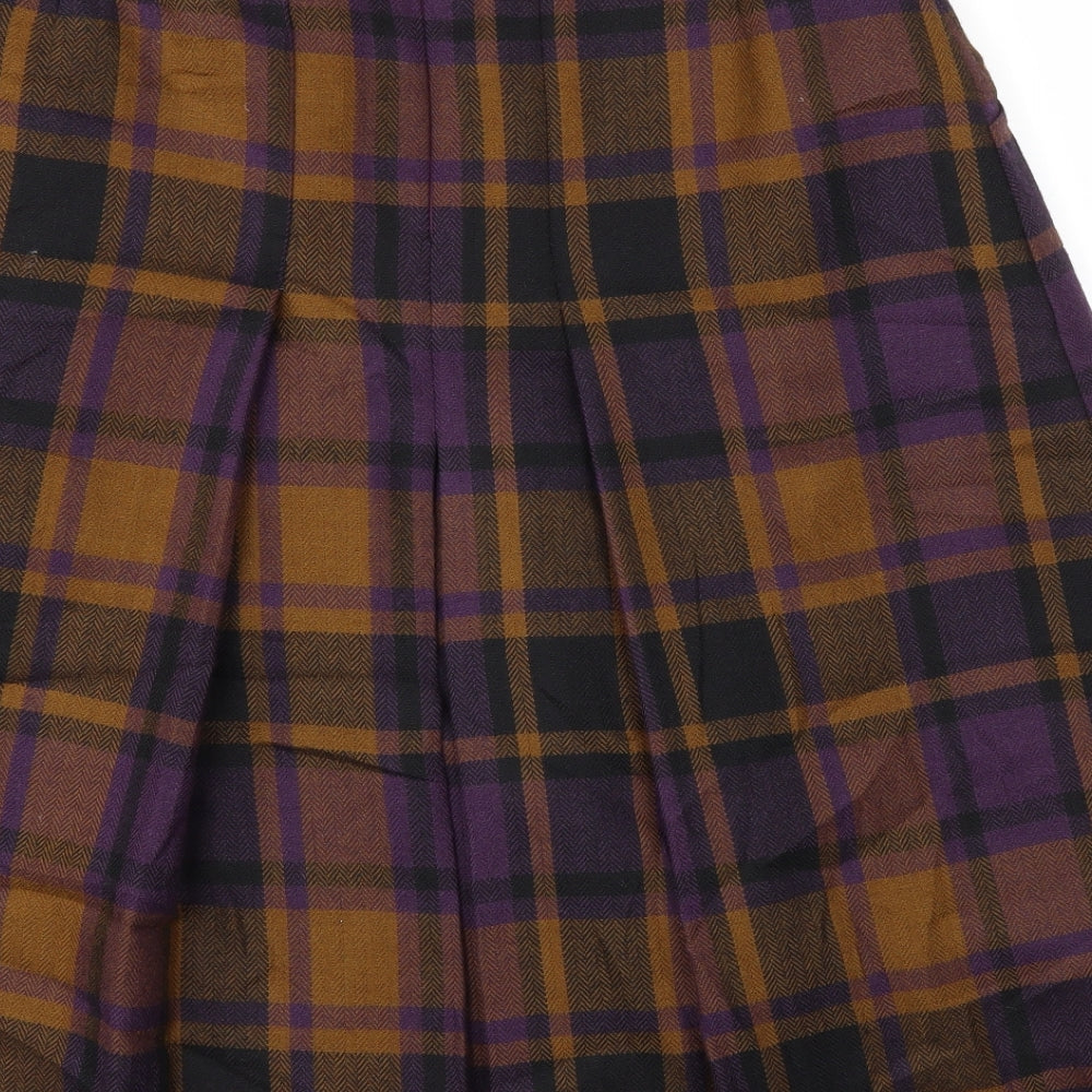 Windsmoor Womens Brown Check  Flare Skirt Size 16