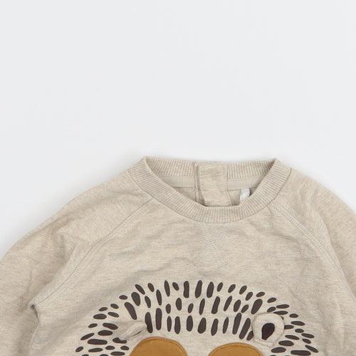 TU Baby Beige Animal Print  Pullover Jumper Size 3-6 Months