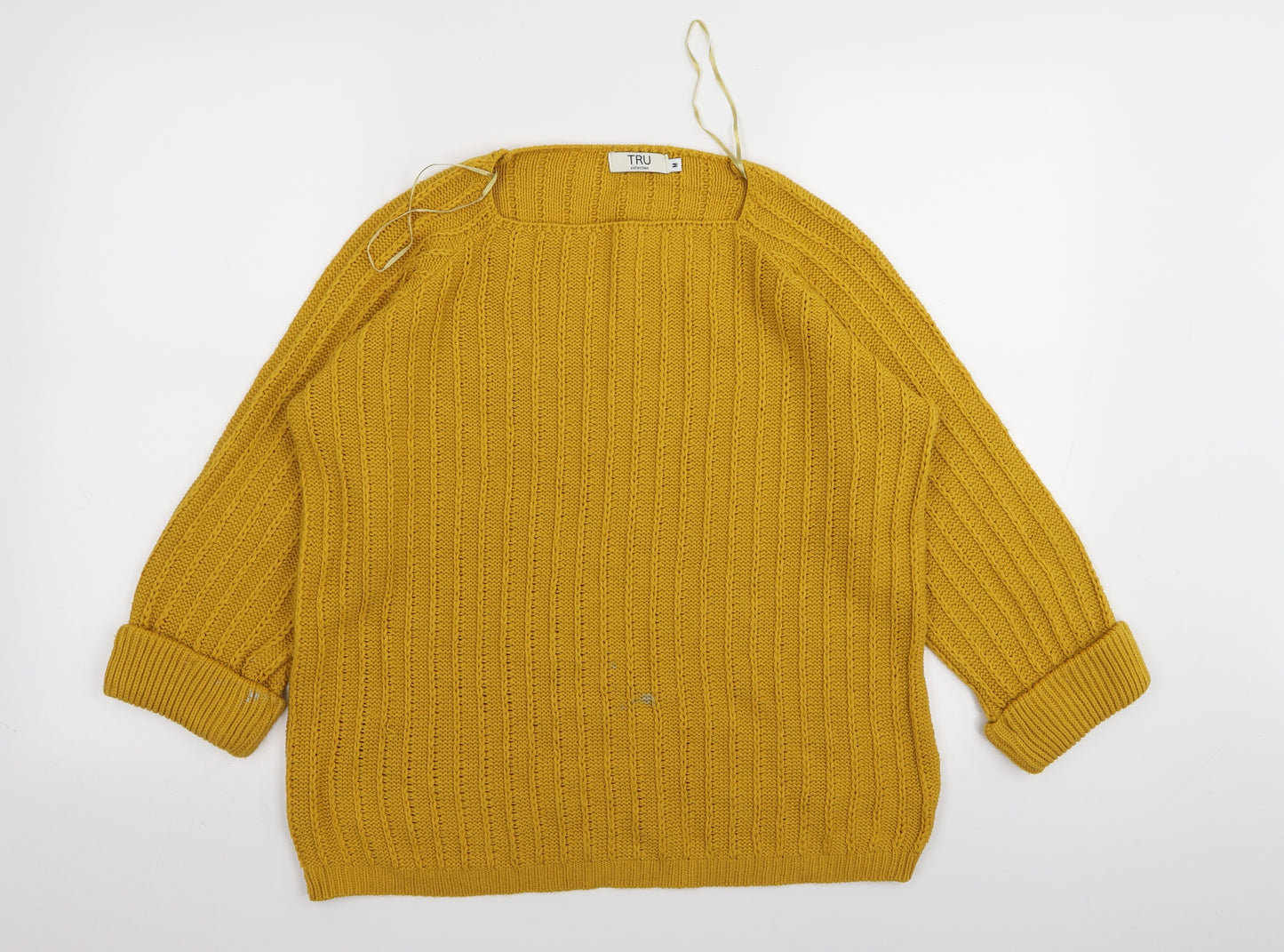 TRU collection Womens Yellow   Pullover Jumper Size M