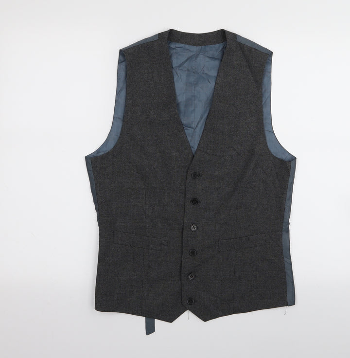 Skopes Mens Multicoloured Houndstooth  Jacket Suit Waistcoat Size 36