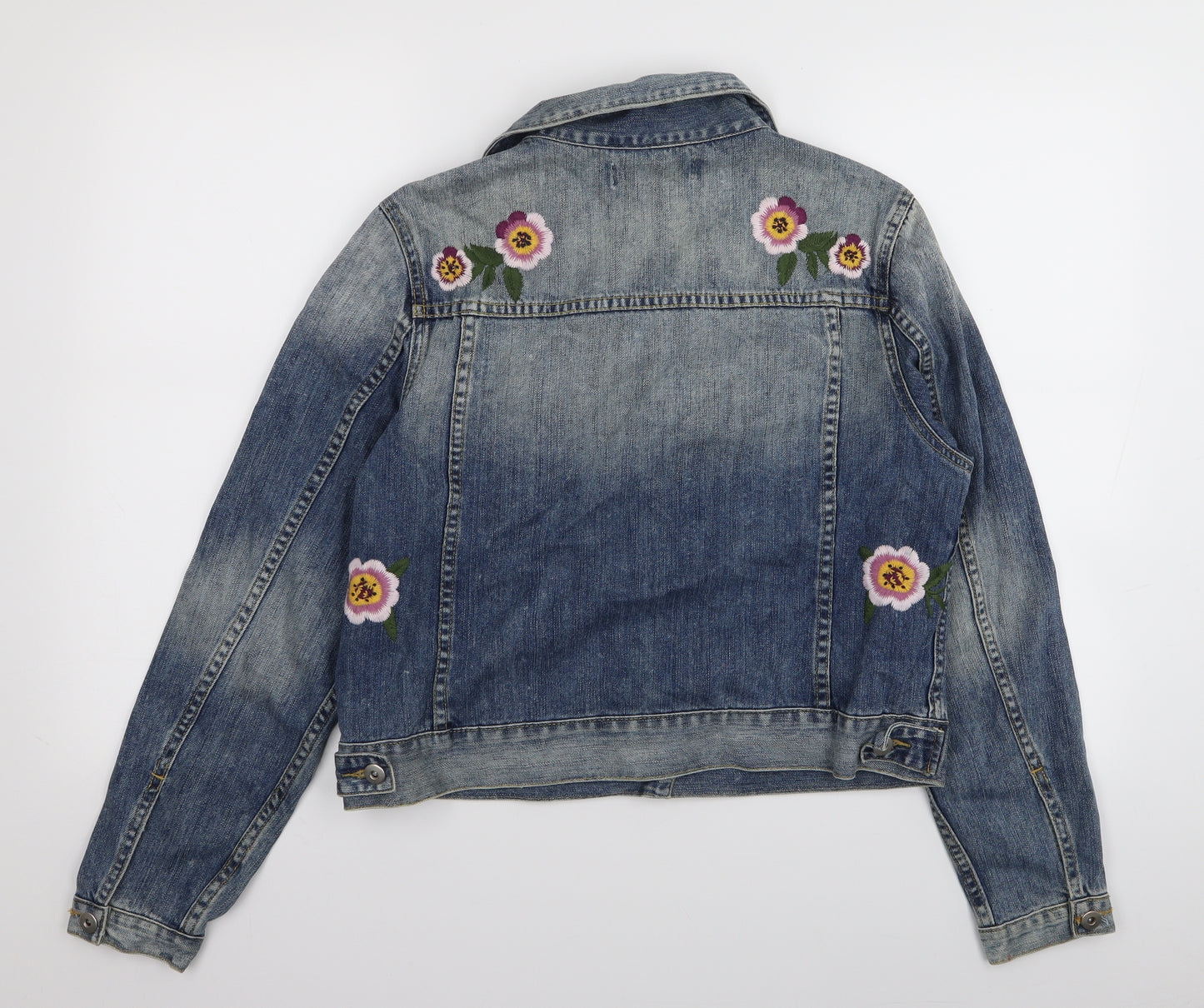 Canvas Womens Blue Floral  Jacket  Size 16  - denim jacket