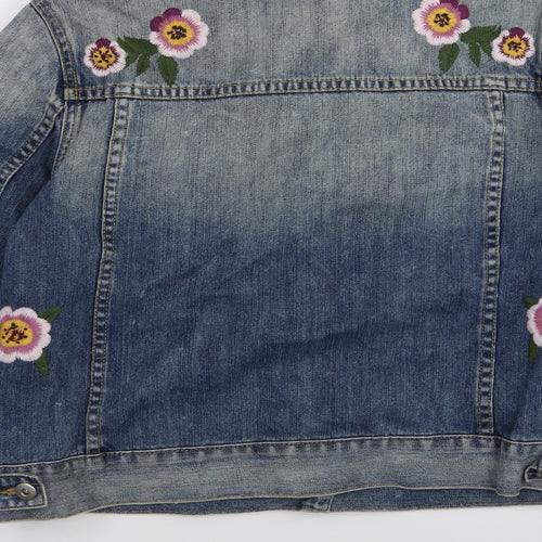 Canvas Womens Blue Floral  Jacket  Size 16  - denim jacket