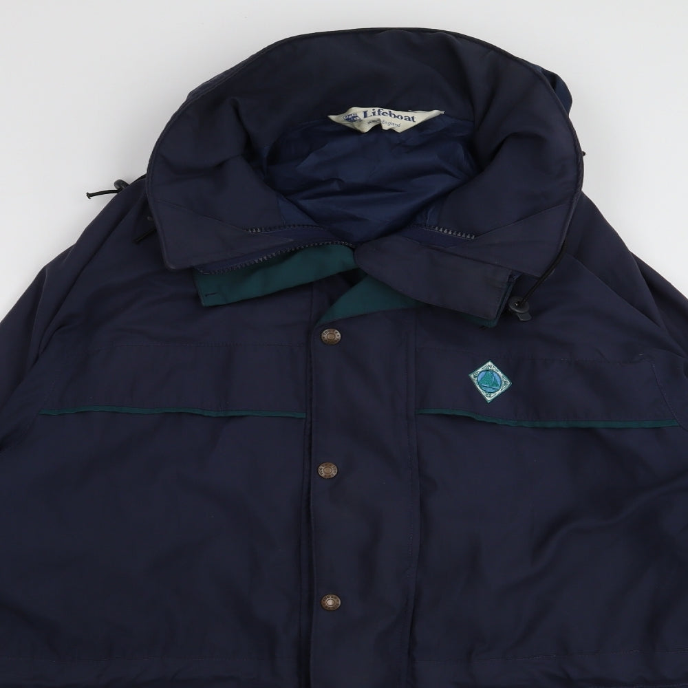 LIFEBOAT Mens Blue   Jacket Coat Size M