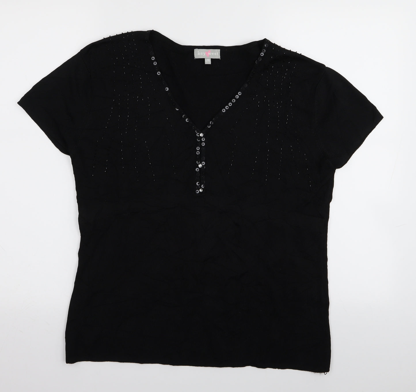 Key West Womens Black   Basic T-Shirt Size XL