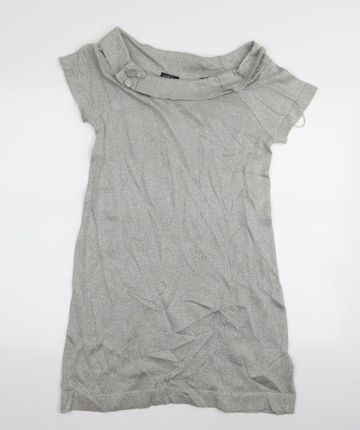 River Island Womens Silver A-Line Size 12