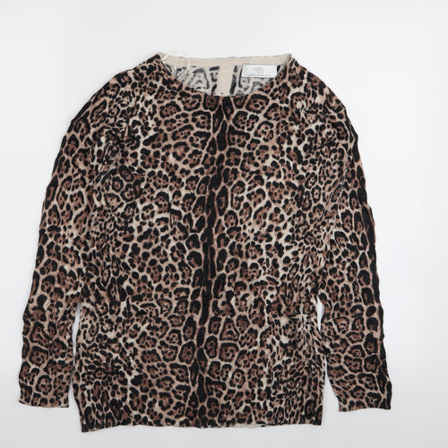 Wallis Womens Multicoloured Animal Print  Basic T-Shirt Size S