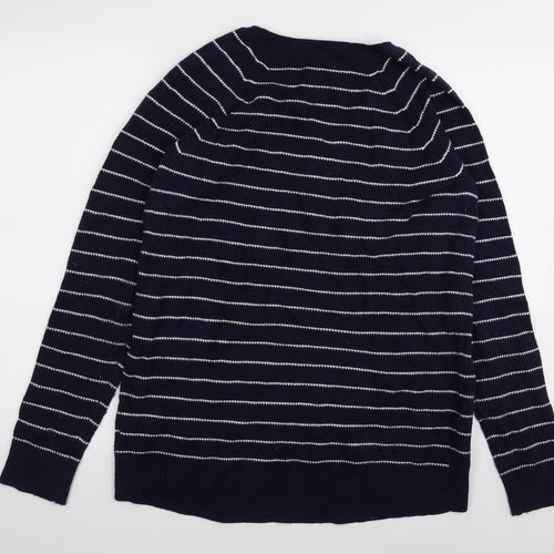 Gap Mens Blue Striped  Pullover Jumper Size M