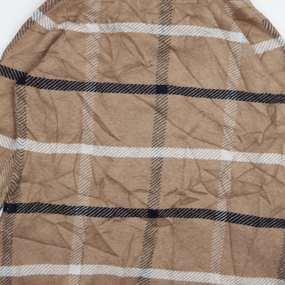 Max Studio Womens Beige Check  Cardigan Jumper Size M