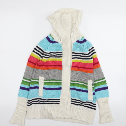 Gap Girls Multicoloured Striped  Cardigan Jumper Size 6-7 Years