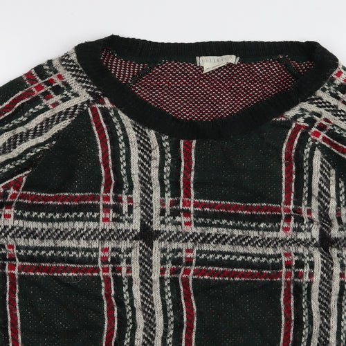 Cooperative Mens Green Check  Pullover Jumper Size M