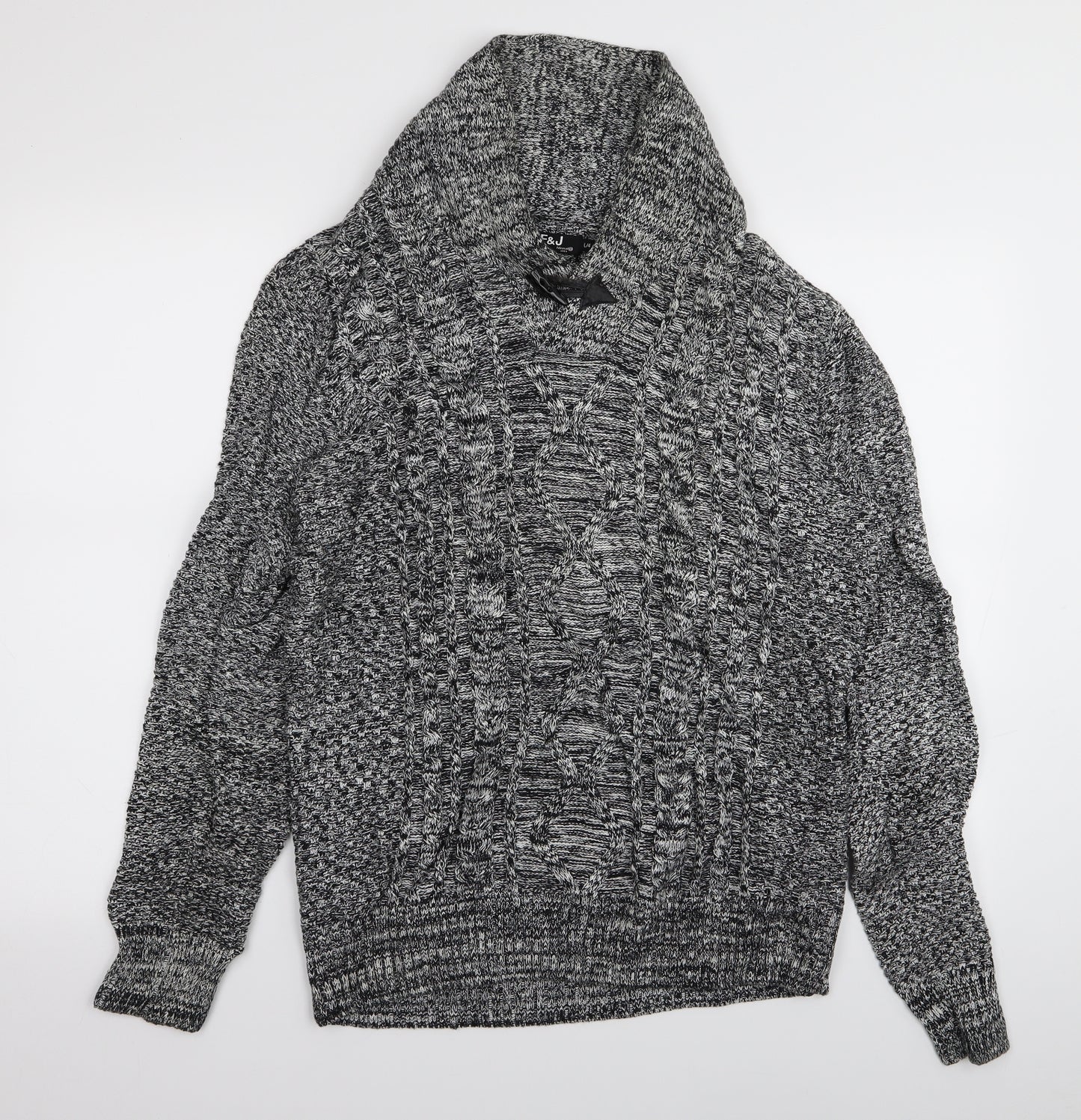 F&J Mens Grey   Pullover Jumper Size L
