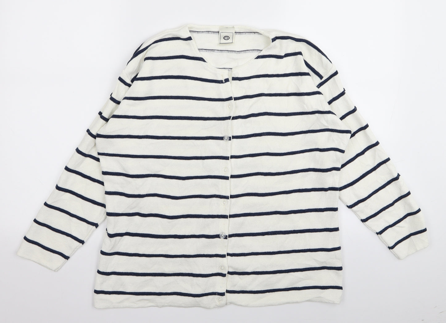 C&A Womens Multicoloured Striped  Cardigan Jumper Size L